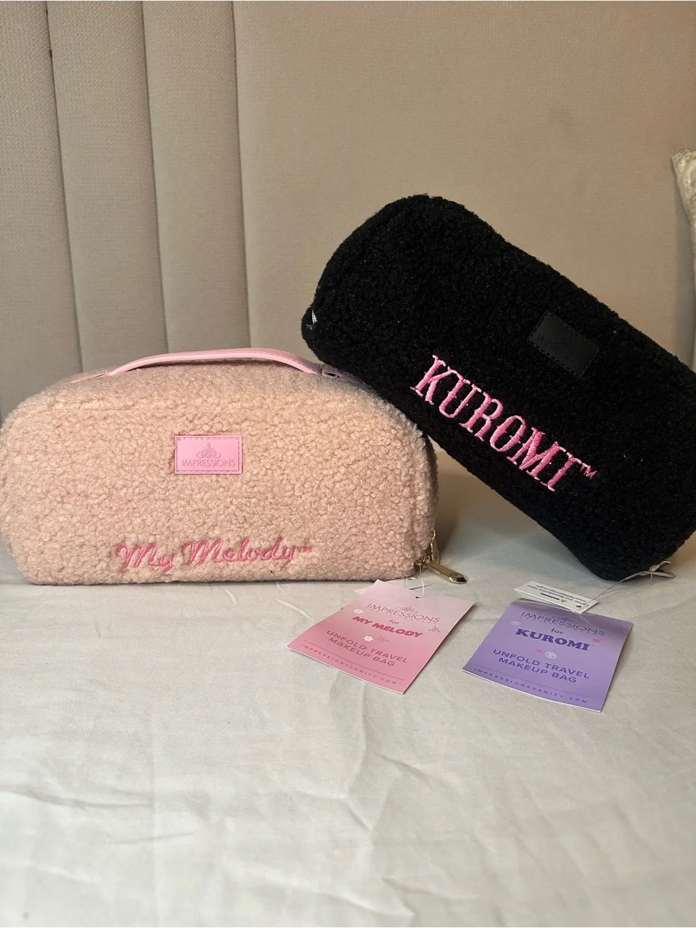 Kuromi and My Melody Travel Makeup Bags - Collab Sanrio x Impressions Vanity.